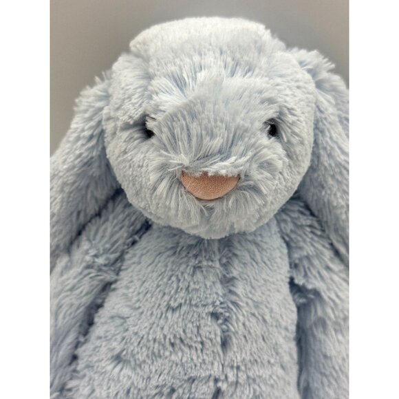 Jellycat Bashful Beau Blue Bunny Rattle Plush Stuffed Animal Med 12 in Retired - Picture 2 of 7